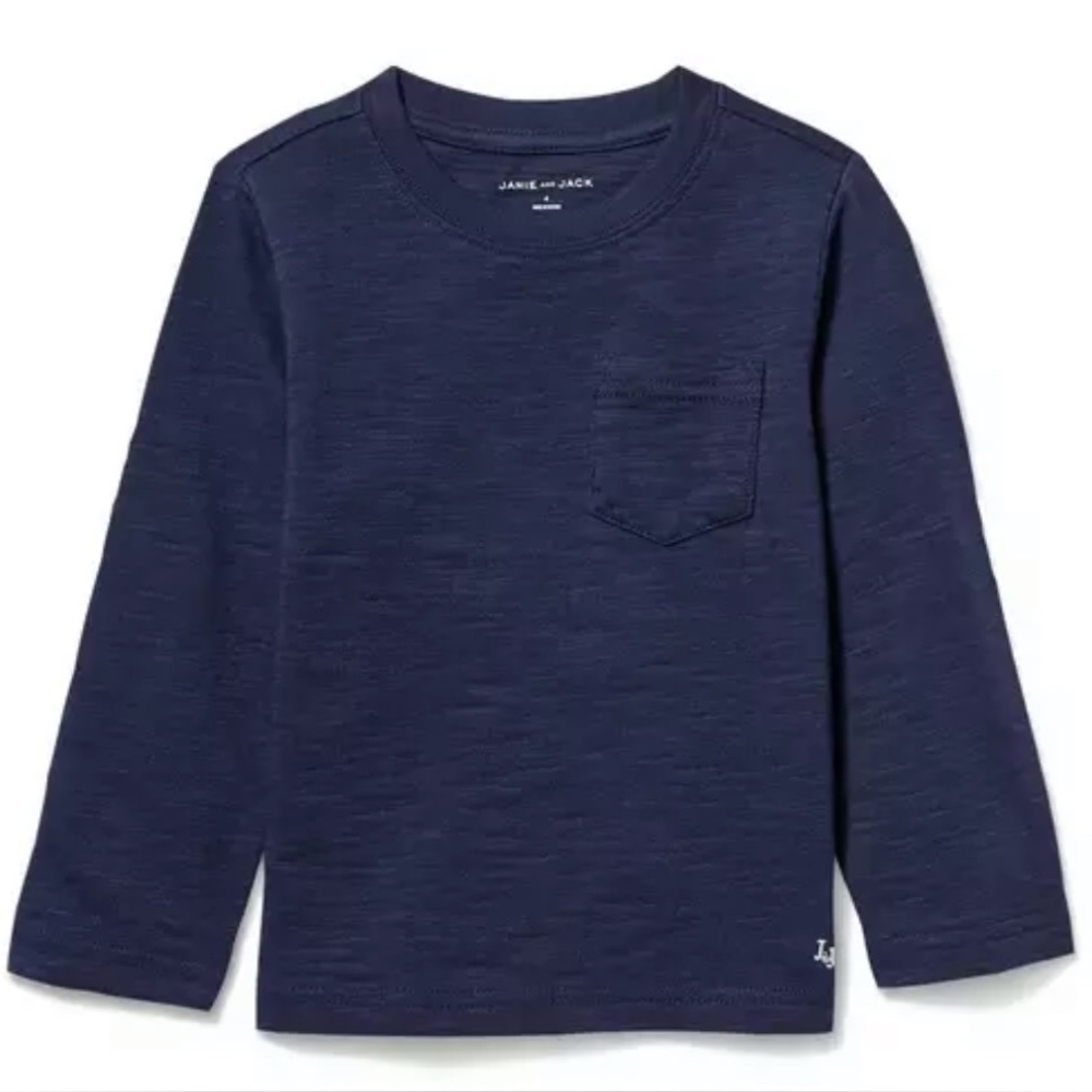 Janie and Jack Long Sleeve Slub Pocket Tee